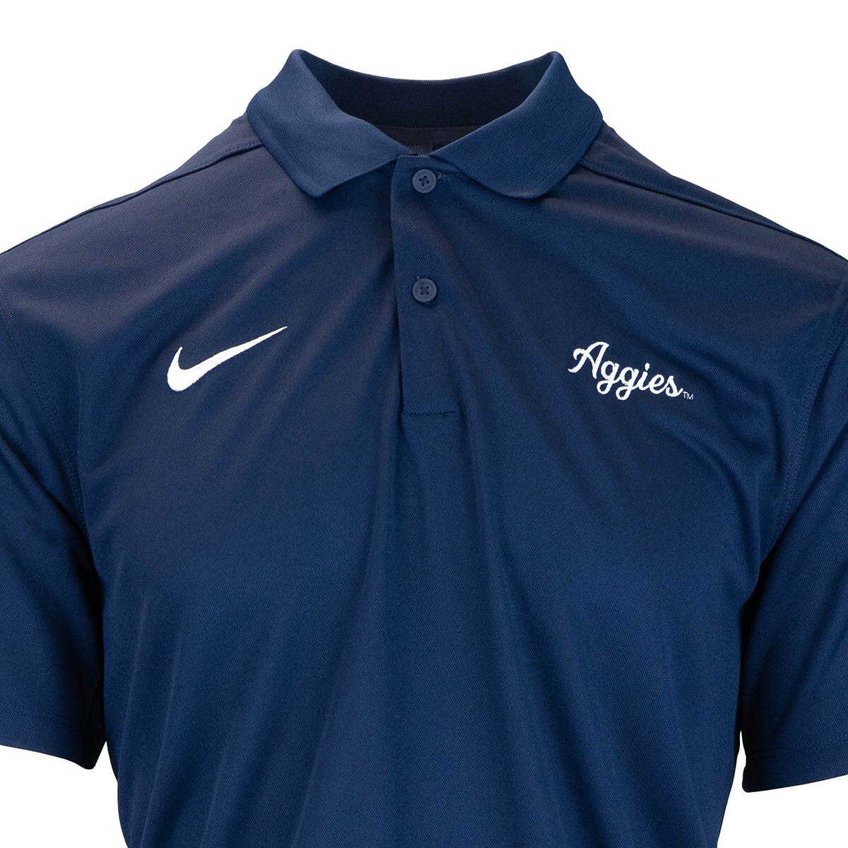 Men's nike aggies script navy polo t-shirt